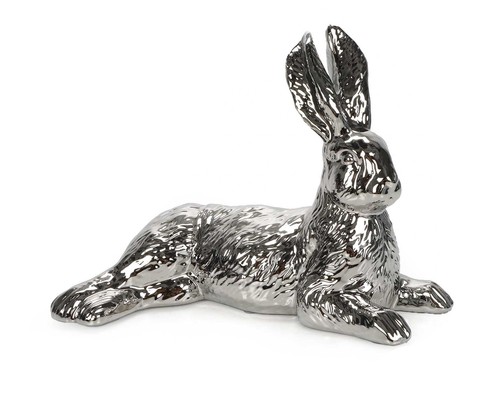 Hase deko figur silber keramik - deko,