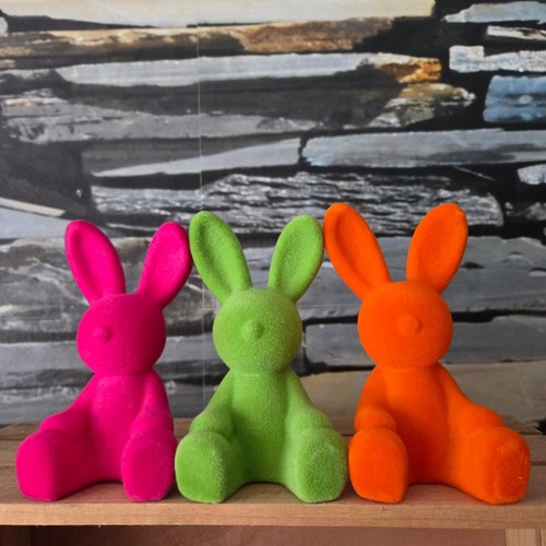 Flock hase figur 15cm - 3,