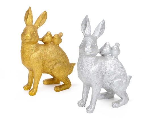 Osterhase mit vögelchen auf - osterhase,