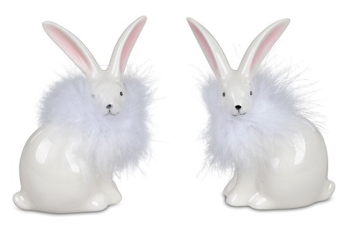 Hase mit federn porzellan - mit,