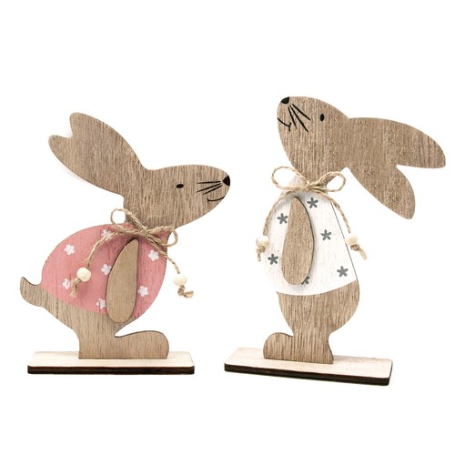 Holz hase aufsteller deko - hase,